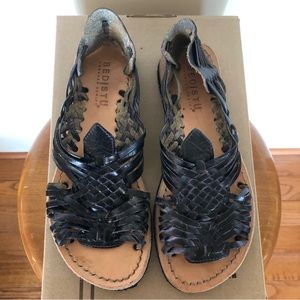 Bed Stu NIB Black Rustic Lavender Lauren Woven Leather Sandals (Sz. 6)
